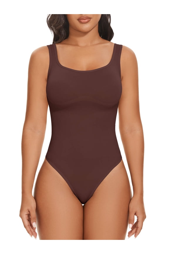 Shapewear Bodysuits for Women Seamless Tummy Control Compression Low Back Thong Bodysuit
