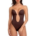 thumbnail image 1 of MANIFIQUE Women's Backless Bodysuit with U-Plunge Bra and Seamless Thong - Body Shaper, 1 of 6