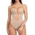 thumbnail image 1 of MANIFIQUE Women's Backless Bodysuit with U-Plunge Bra and Seamless Thong - Body Shaper, 1 of 6