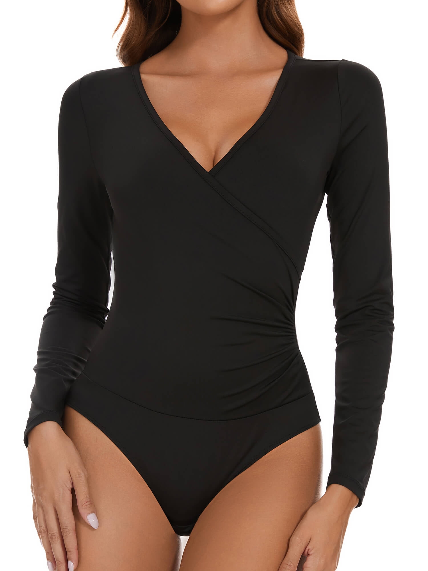 determ Black Collagen Scoop Kneck Bodysuit determ