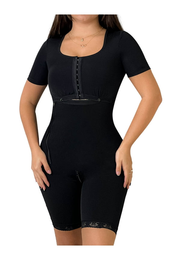 Women's Fajas Colombianas with Bra Shapewear BBL Post Surgery Compression Garment Butt Lifting Full Body Shaper