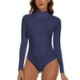thumbnail image 1 of MANIFIQUE Women's Mock Turtle Neck Long Sleeve Tops Bodysuit Jumpsuit, 1 of 6