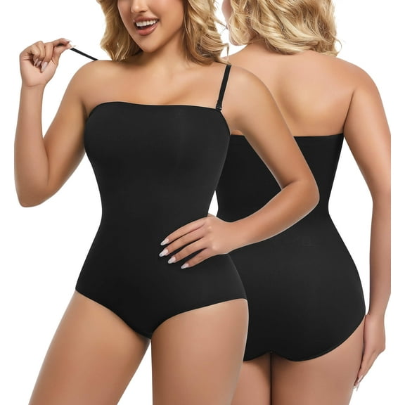 MANIFIQUE Strapless Shapewear for Women, Tummy Control Triangle Bodysuit