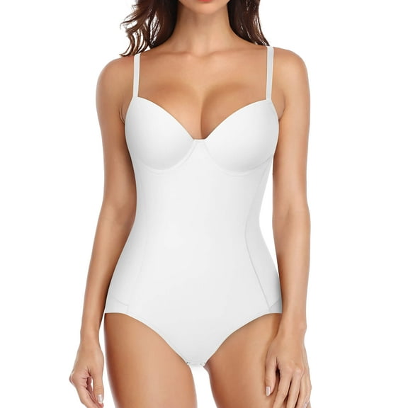MANIFIQUE Women's Shapewear Tummy Control Bodysuit, Built-In Underwire Bra, Ultra Light Body Briefer Fajas Shapewear