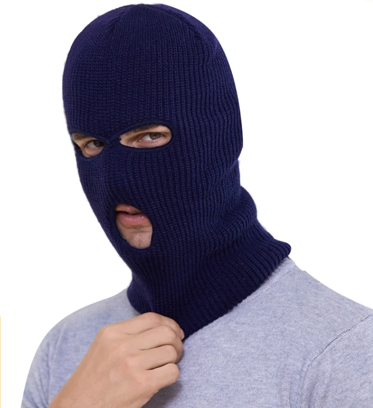 GIDEAL lamé knit balaclava arm warmer GIDEAL lamé knit balaclava arm warmer Purple 3 Hole