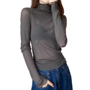 tシャツ Soft see through turtle neck tee レディース See Through Turtleneck