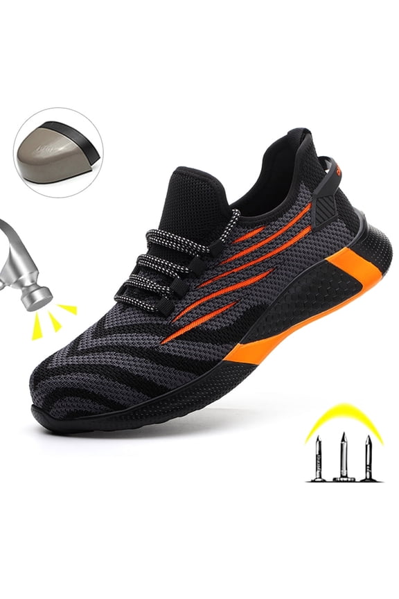 Breathable Safety Shoes for Men Lightweight Steel Toe Work Shoes Construction Industrial And Outdoor Sneakers Size 10.5