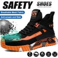 thumbnail image 1 of XQJ Outdoor Security Boots Steel Toe Boots For Men Work Safety Shoes Indestructible Slip-Resistant Shoes Stylish Cool Safety Boots Orange, 1 of 9