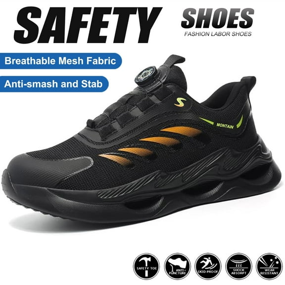 MANLEGU Steel Toe Work Shoes for Men & Women Comfortable Work Safety Shoes Lightweight Breathable Safety Sneakers Size 10.5