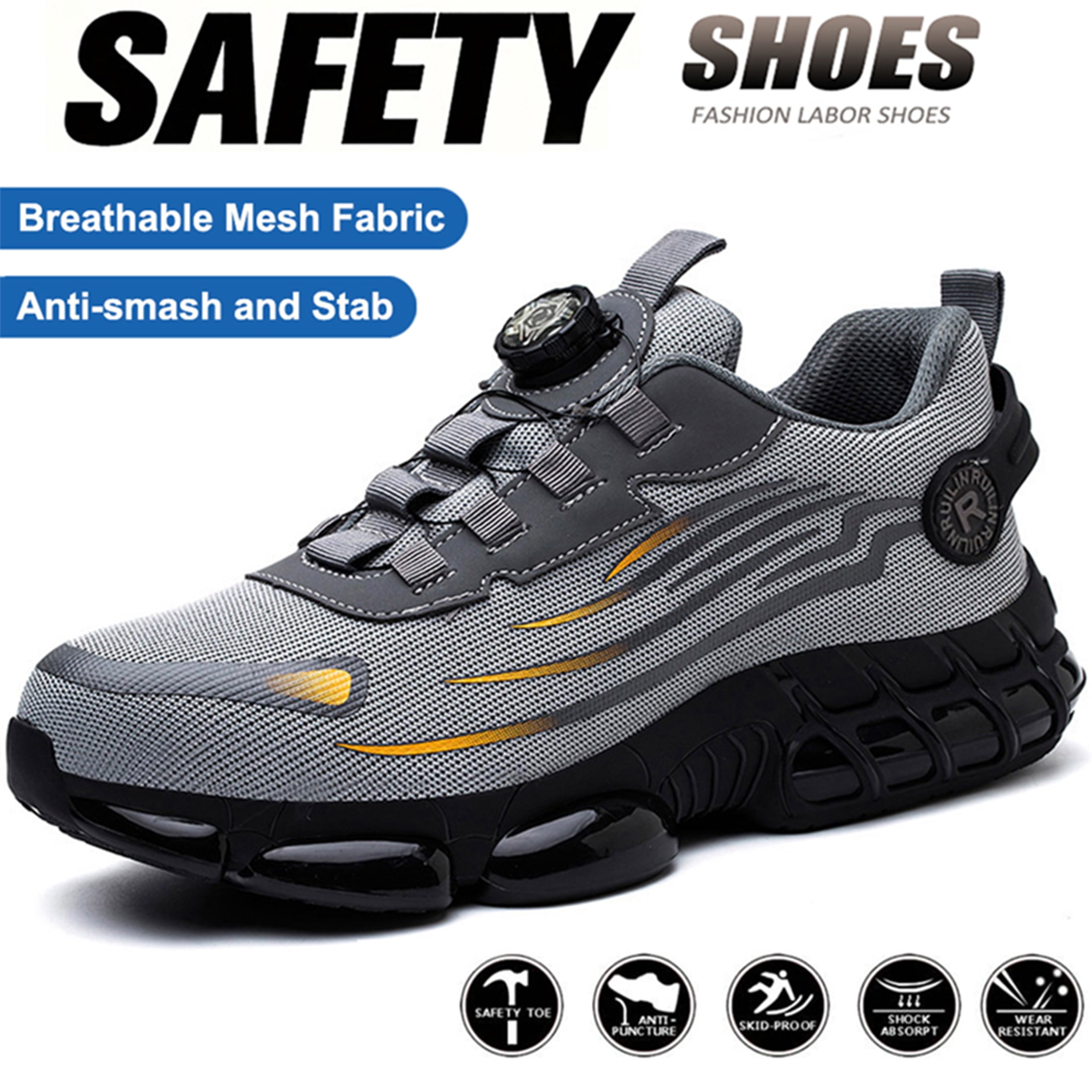 Steel Toe Shoes for Men Women Air Cushion Sneakers Safety Work