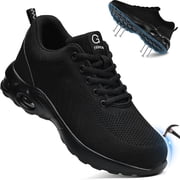 MANLEGU Work Shoes for Men Women Lightweight Steel Toe Shoes Slip Resistant Work Shoes Industrial Safety Sneakers