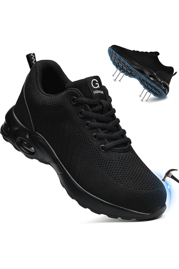 Work Shoes for Men Women Lightweight Steel Toe Shoes Slip Resistant Work Shoes Industrial Safety Sneakers