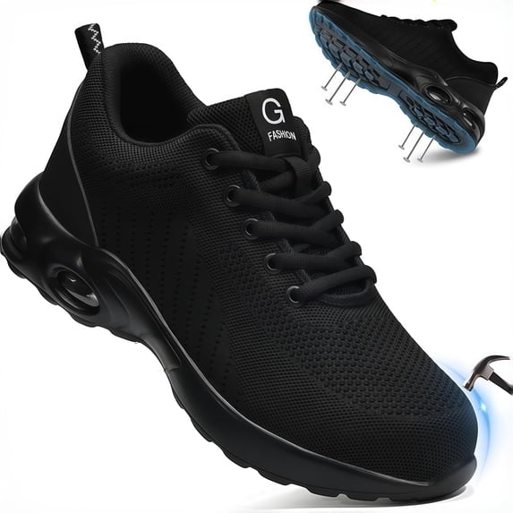 XQJ Work Shoes for Men Women Lightweight Steel Toe Shoes Slip Resistant Work Shoes Industrial Safety Sneakers