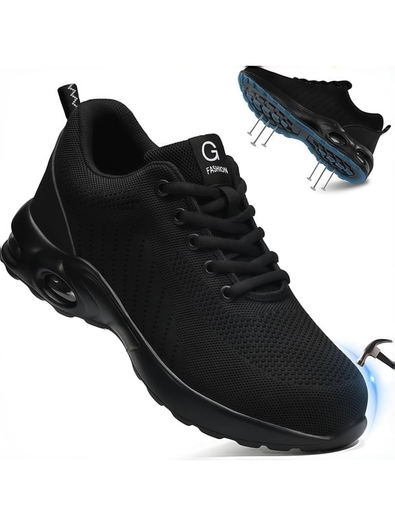 Work Shoes for Men Women Lightweight Steel Toe Shoes Slip Resistant Work Shoes Industrial Safety Sneakers