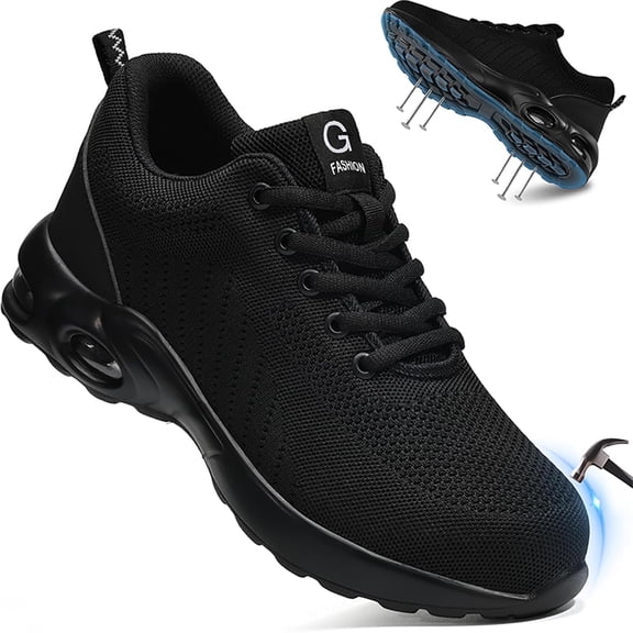 XQJ Work Shoes for Men Women Lightweight Steel Toe Shoes Slip Resistant Work Shoes Industrial Safety Sneakers