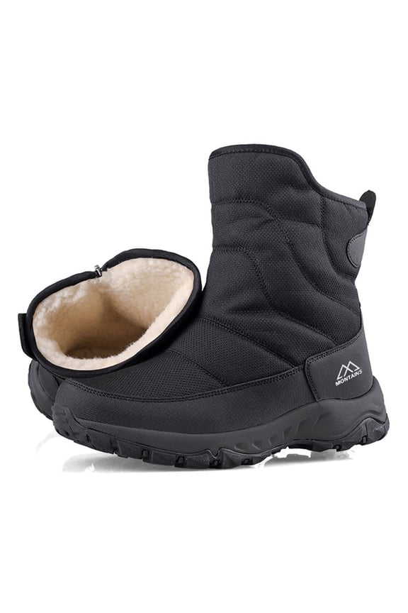 Winter Boots Women Outdoor Mid Calf Waterproof Snow Boots with Faux Fur White