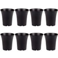 MANLINGDA 10 Black Nursery Plant Pots with Drainage for Indoor/Outdoor