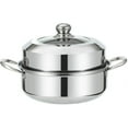 MANLINGDA 28cm Stainless Steel Two Layer Steamer Pot for Induction