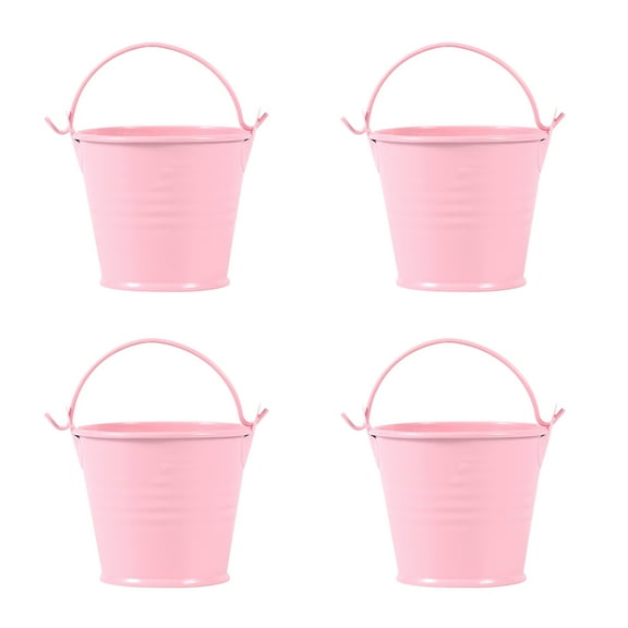 MANLINGDA 4Pcs Small Tin Pails with Handles for Wedding Party Favors
