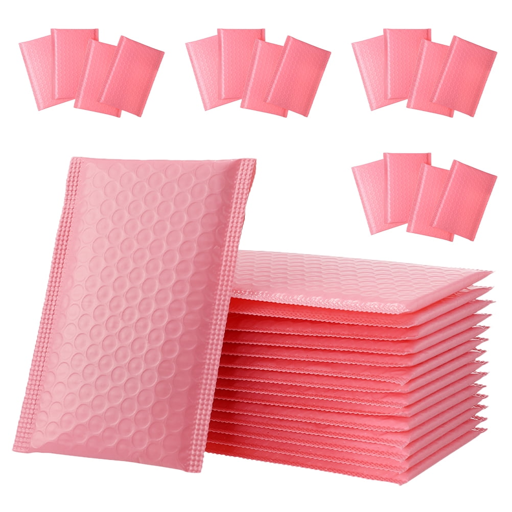 MANLINGDA 60 Pink Bubble Mailers Self Seal Envelopes for Cards