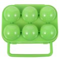 MANLINGDA Fridge Organizer Portable Folding Egg Holder with Handle (Green, 6 Grids)