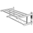 MANLINGDA Stainless Steel Wall Mounted Towel Rack with Double Bar and