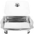 MANLINGDA UPKOCH Stainless Steel Buffet Server with Glass Lid Food
