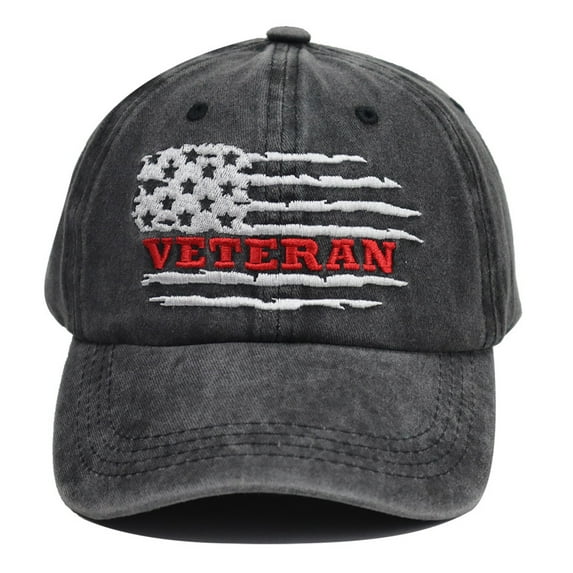 MANMESH HATT Distressed Veteran Army Hat for Men and Women, US Patriotic Adjustable Washed Embroidered American Flag Baseball Cap