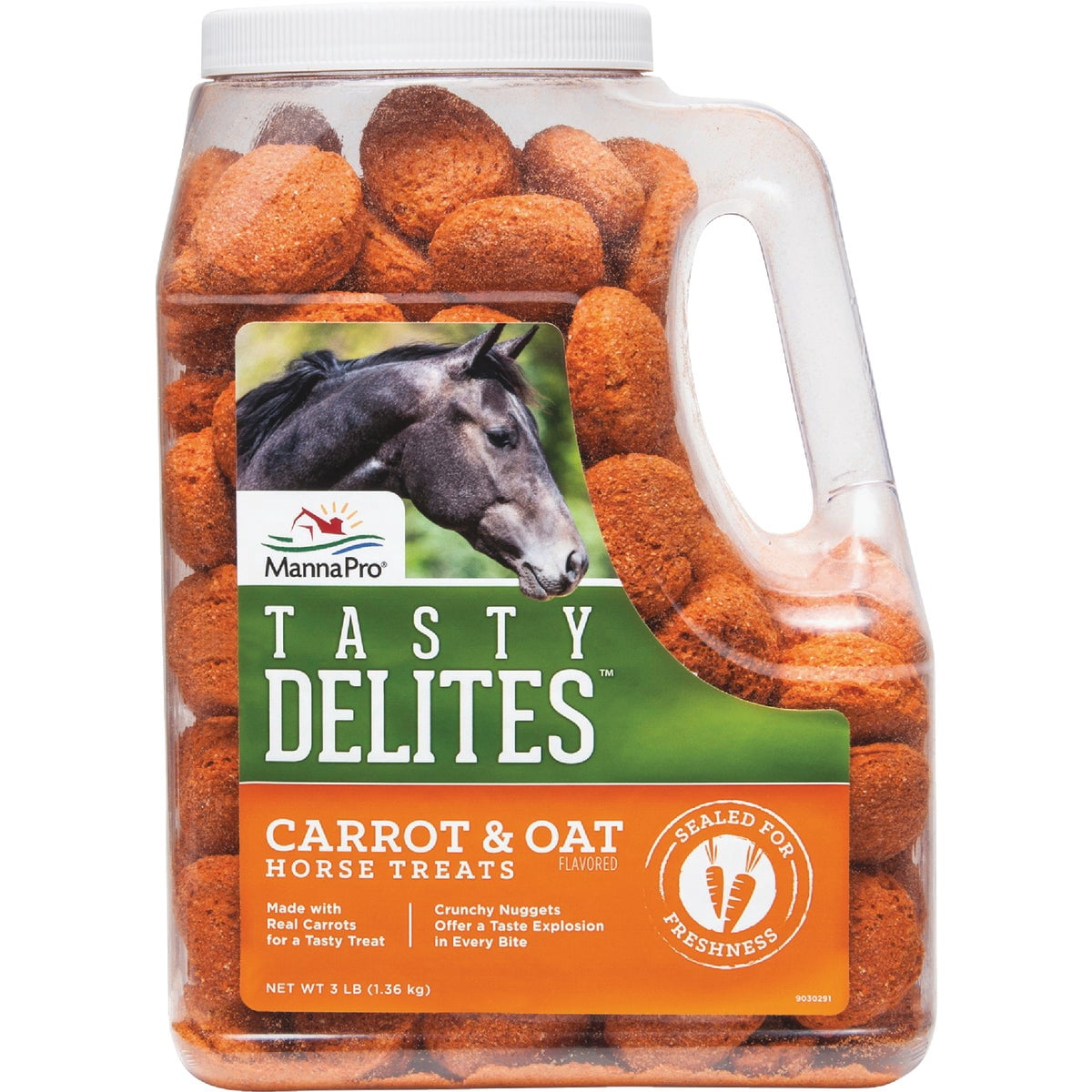 Manna Pro Tasty Delites Horse Treats Carrot & Oat Crunchy - Single Piece, 48 fl oz