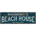 thumbnail image 1 of MANNING'S Beach House Blue Rustic Cabin Home Decor 6x18 Metal 106180026402, 1 of 1