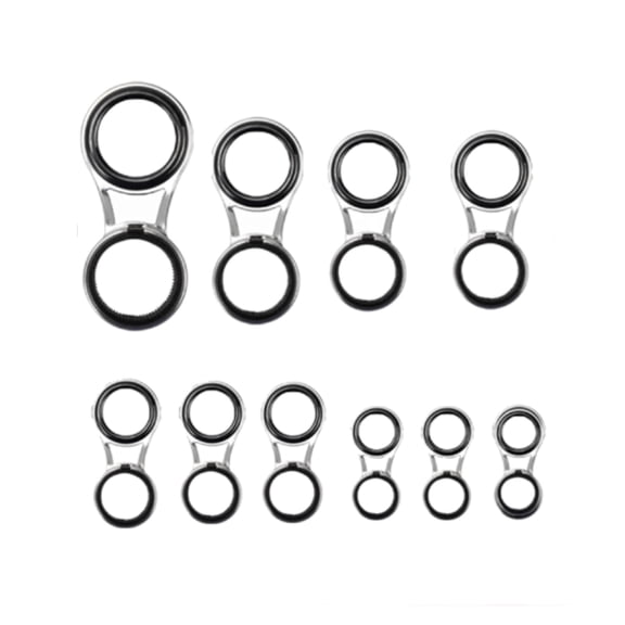 MANNYA 10Pcs Fishing Rod Tip Repair Kits, Stainless Steels Frame with Ceramic Rings Fishing Rod Tip Replacement Kits, 10 Size