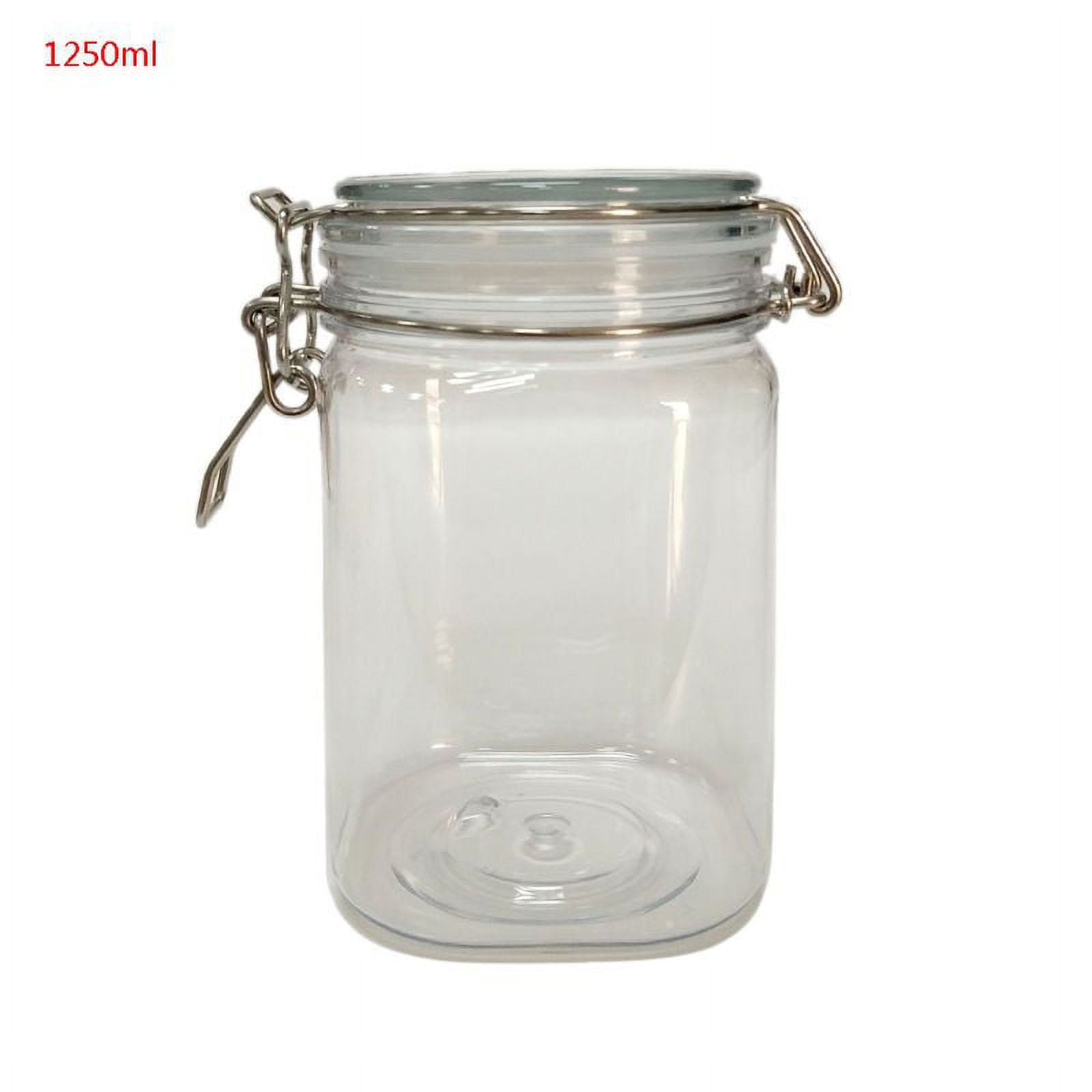 SUMDUINO Food Storage Containers Transparent Miscellaneous Grains Barley  Noodle Storage Jar Nut Candy Dry Storage Jar Square Transparent Buckle Dry