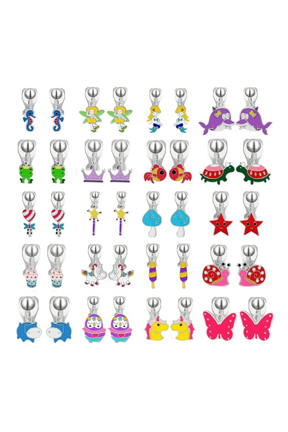 20 Pair Aassorted Clip on Earrings Cute Animal Star Plant Non-pierced Earring