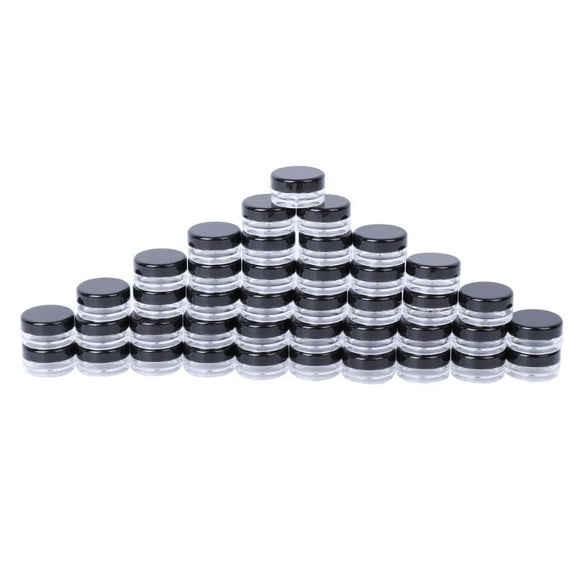 MANNYA 50Pcs Make Up Jar Cosmetic Sample Empty Container Plastic Round Lid Small Bottle