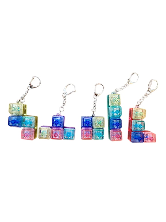 5pcs Keyboard Fidgets Toy Set Colorful Keychain Clickers for Stress Relief and Productivity for All Ages