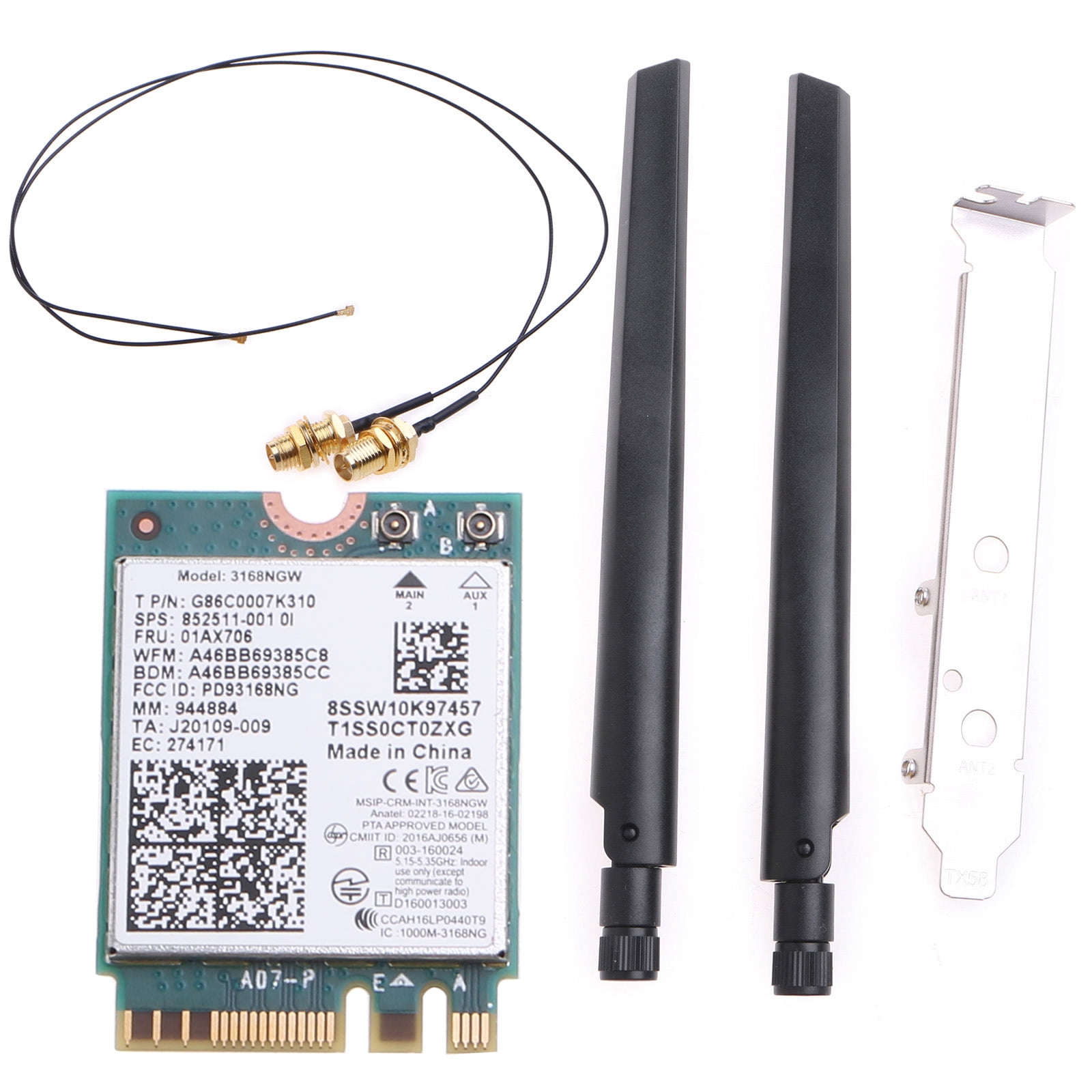 Carte réseau WIFI - QIILU - 3168NGW - Double fréquence 2.4G/5G - 600Mbps - BT 4.2