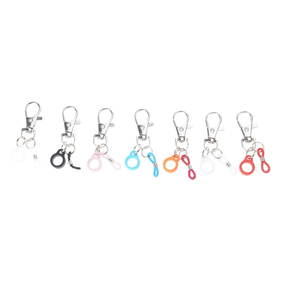 MANNYA 7pcs Stylish Silicone Pen Holders with Lobster Clasp Pen Clips Lanyard Badge Reels Accessory for Nurses Doctors