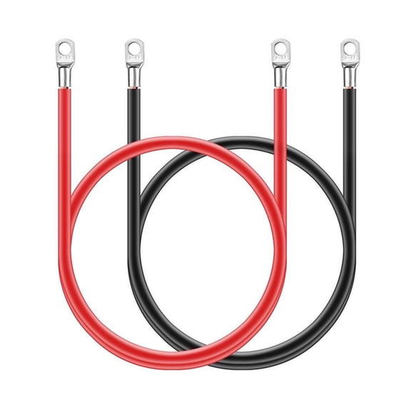 MANNYA Auto Inverter Copper Terminal Power Ground Cable for Car Battery 2pcs 5AWG 50cm