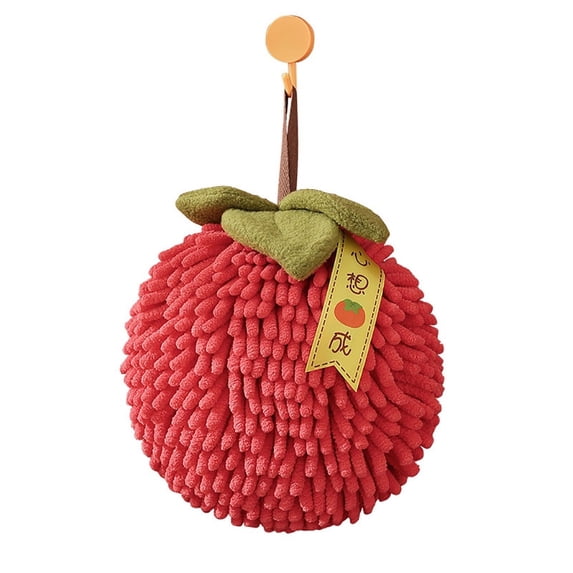 MANNYA Chenille Hand Towel Kitchen Bathroom Hand Ball Hanging Loop Quick Drying Towel