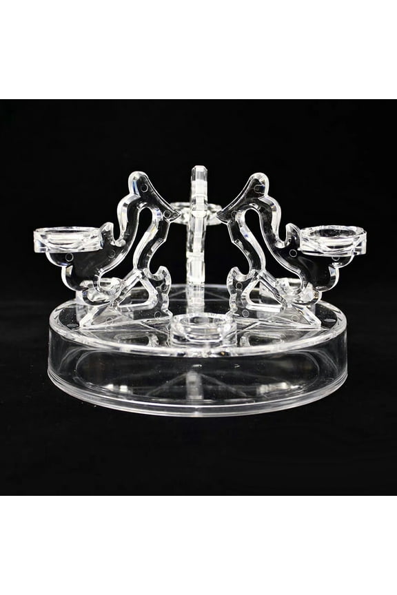 Clear Acrylic Seven Star Array Bracket Stand Chakra Crystal Stone Display Rack