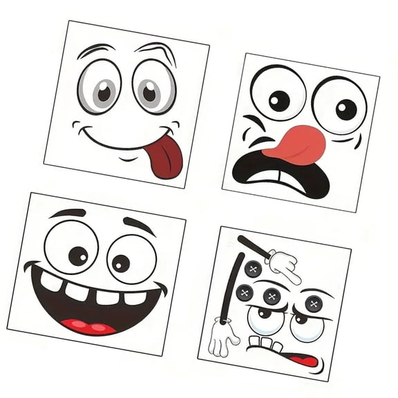 MANNYA Colorful Smiling Face Decoration Stickers Set Of 4 PVC Materials For Electronics Protective