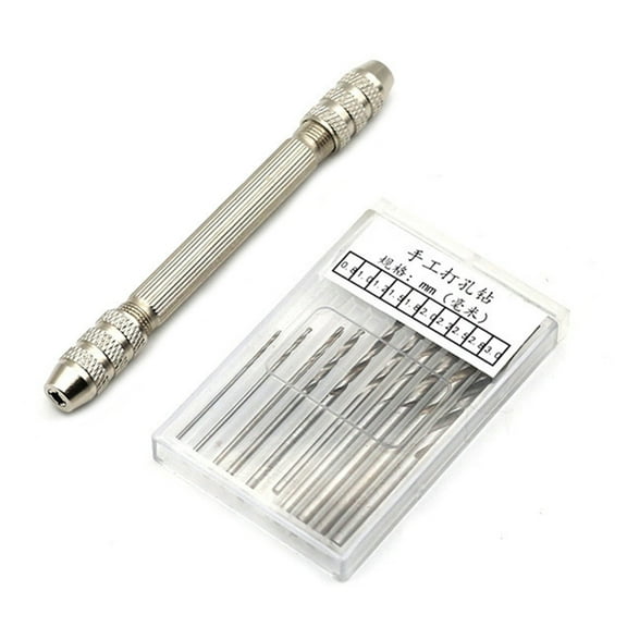 MANNYA Double End Pin Vise Chuck Hand Drill Bit Drill Chuck Twist Bit Watch Jewelry Making Watchmaker