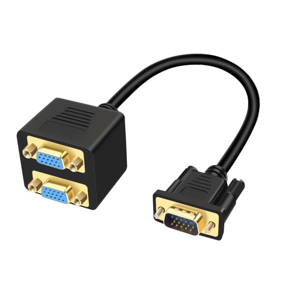MANNYA Double Monitor VGA Adapter Cable VGA Male To 2Female Splitter Cord VGA Cable With Screw Locking Mechanism Stable Connect