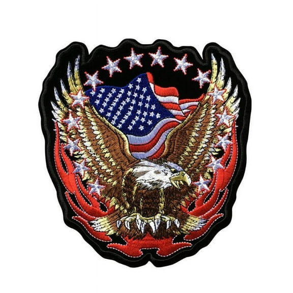 MANNYA Eagle Army Badge Embroidered Patch for Clothing Iron on Sew Applique Cute Patch Fabric Badge DIY Apparel Accessories