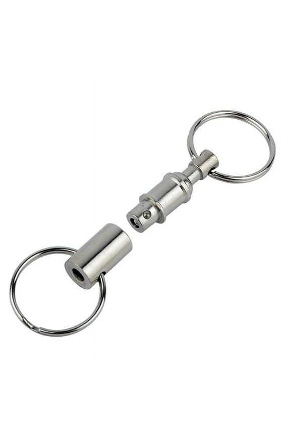 Fashion Silver for Key Ring Pull-Apart Quick Release Keychain Easy Detach Double Snap for Key Chain Car for Key Ring Gif