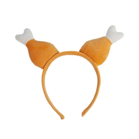 MANNYA Lovely Turkey Leg Headband Novelty Plush Drumstick Headband Dress Up Hairband