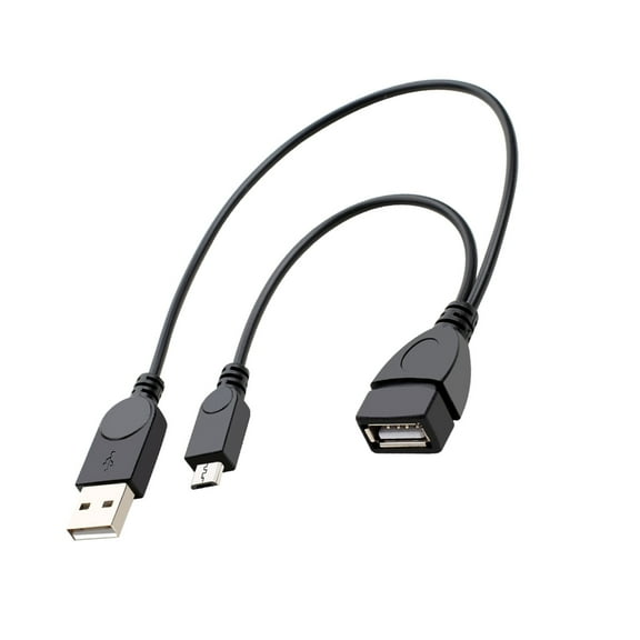 MANNYA MicroUSB Cable MicroUSB to USB Adapter (Cable and Power Cable) Adds USB Port Expanding Peripherals Device