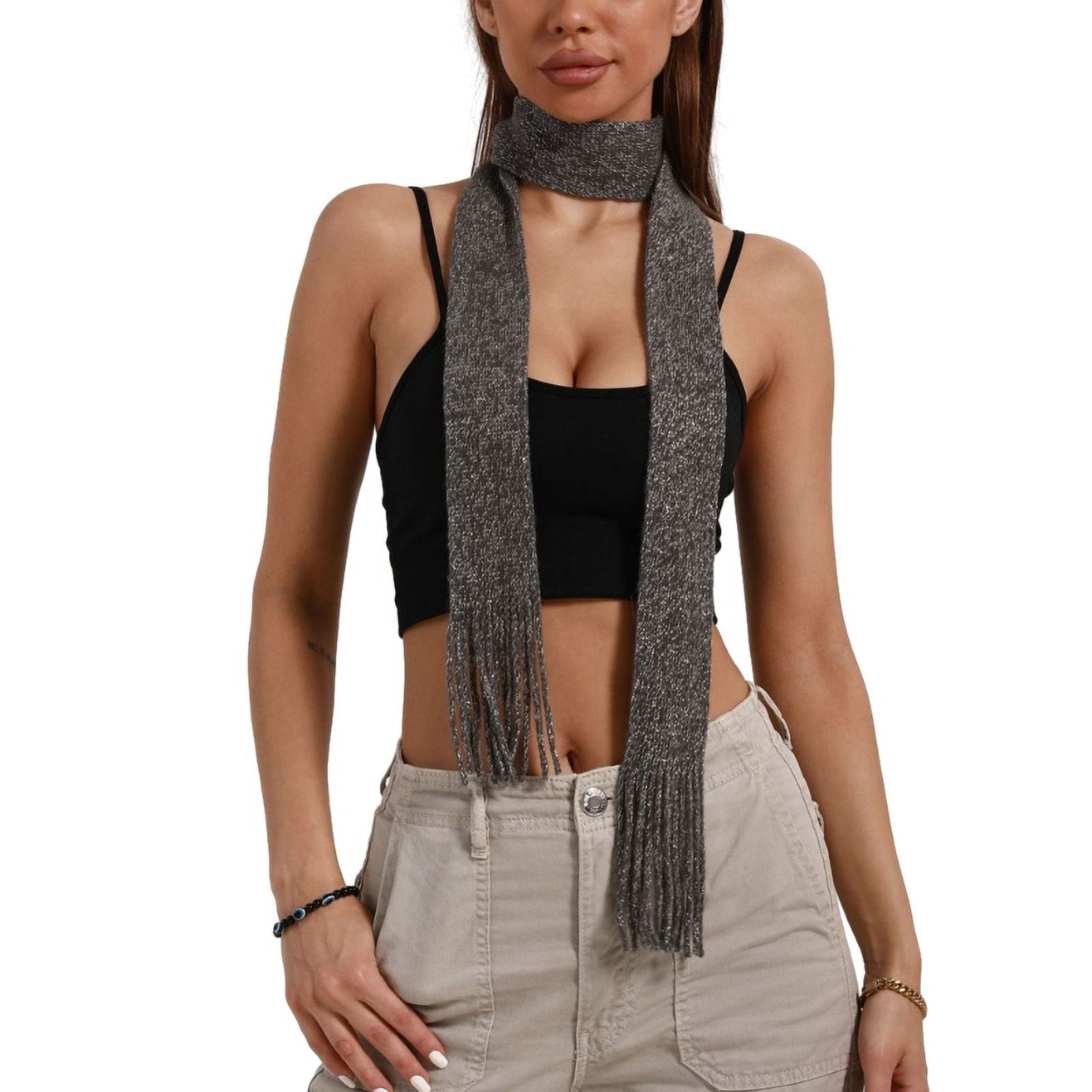 MANNYA Scarf Skinny for Women Belt Necktie Neck Scarf  display picture 1