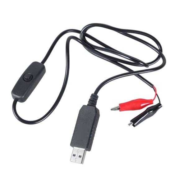 MANNYA USB 5V Male Connector Adapter Cord 3V Cilp Power Cable with Switching Button for Multimeter Remote Toy