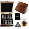 thumbnail image 1 of MANNYA Whisky Stones Gift Set Reusable Whisky Ice Cubes Glasses Whiskey Rocks Cooling Stones Wooden Gift Box Best Gifts for Men, 1 of 9